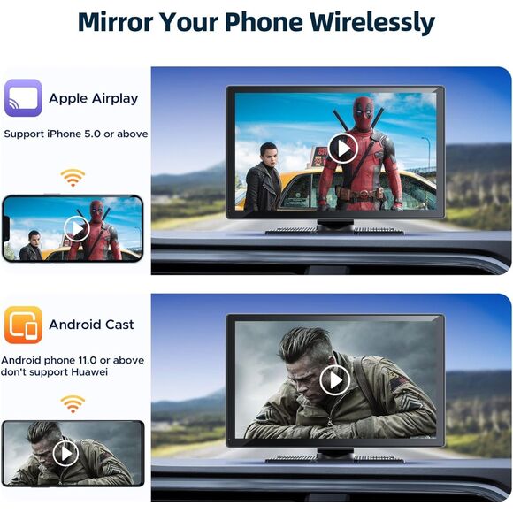 LAMTTO Portable Carplay Screen for Car,9-inch Wireless Carplay - Picture 8 of 8